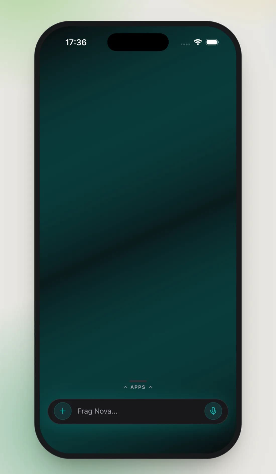 Startbildschirm der Sterne-App mit der Chatleiste „Frag Nova…".